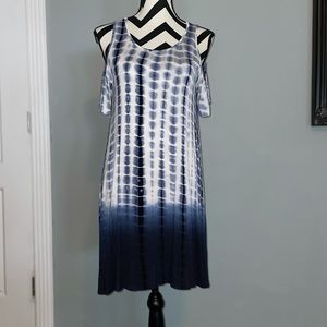 Entro Cold Shoulder Dress Tie Dyed